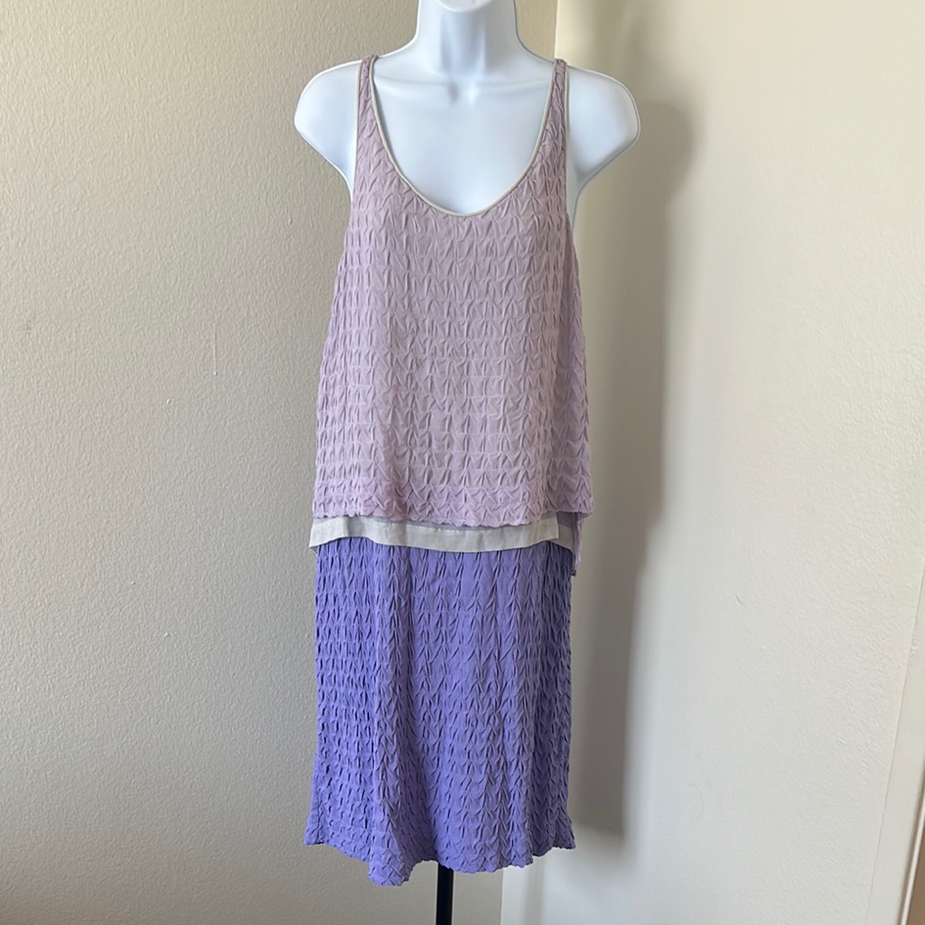 Diane Von Furstenberg Textured Lavender And Cream Dress